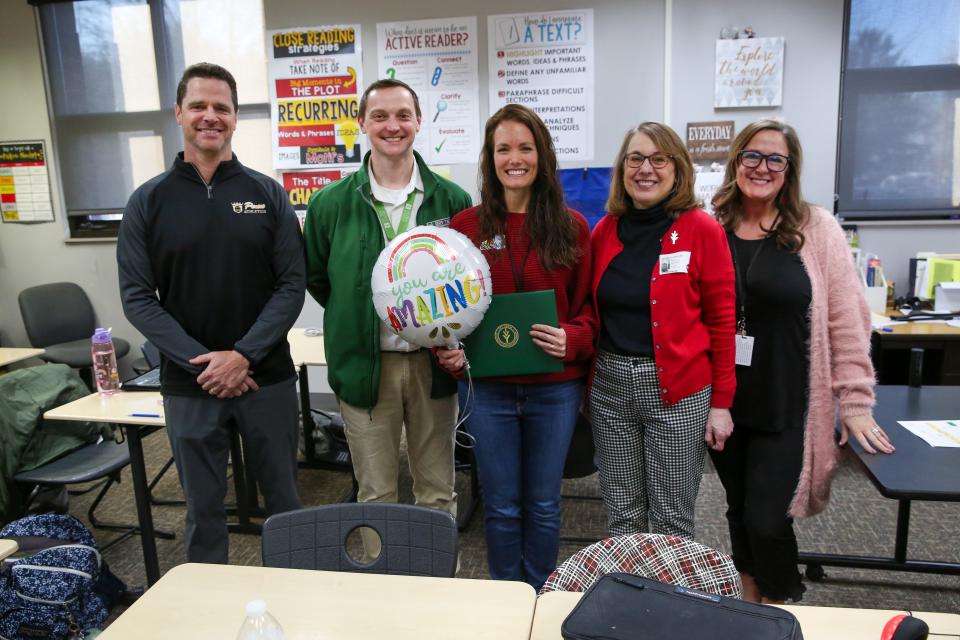 Danielle Black Stands with Representatives from Ivy Tech and Penn Administrators