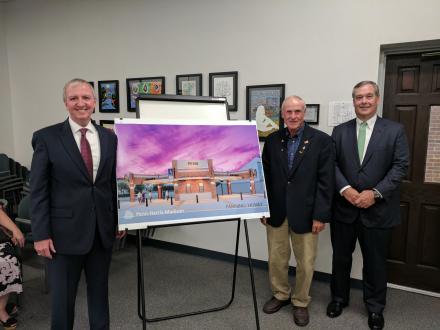 Supt. Dr. Jerry Thacker, Larry Beehler with and Board President Gary Fox (left to right)